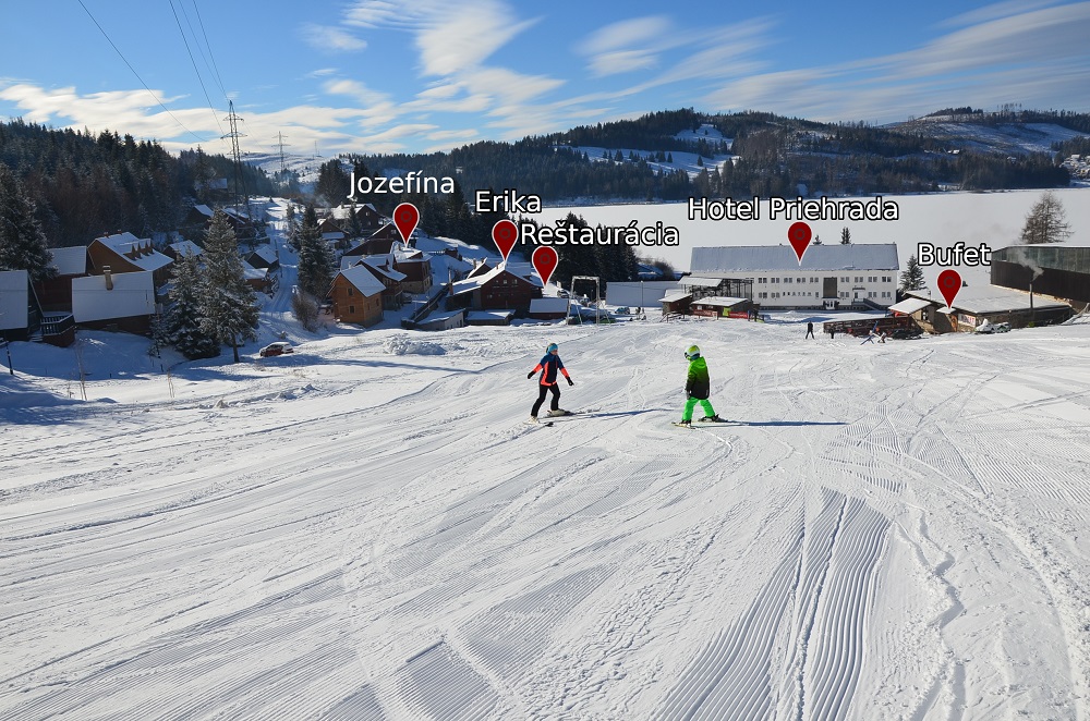 Lyžiarske stredisko Dedinky za hotelom